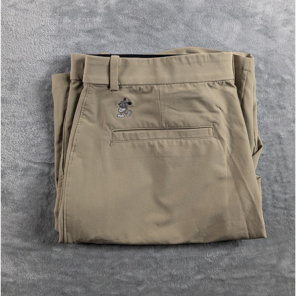 Nike Disney Golf Shorts Mens 36 Beige Chino Stretch Mickey Mouse 10" Inseam